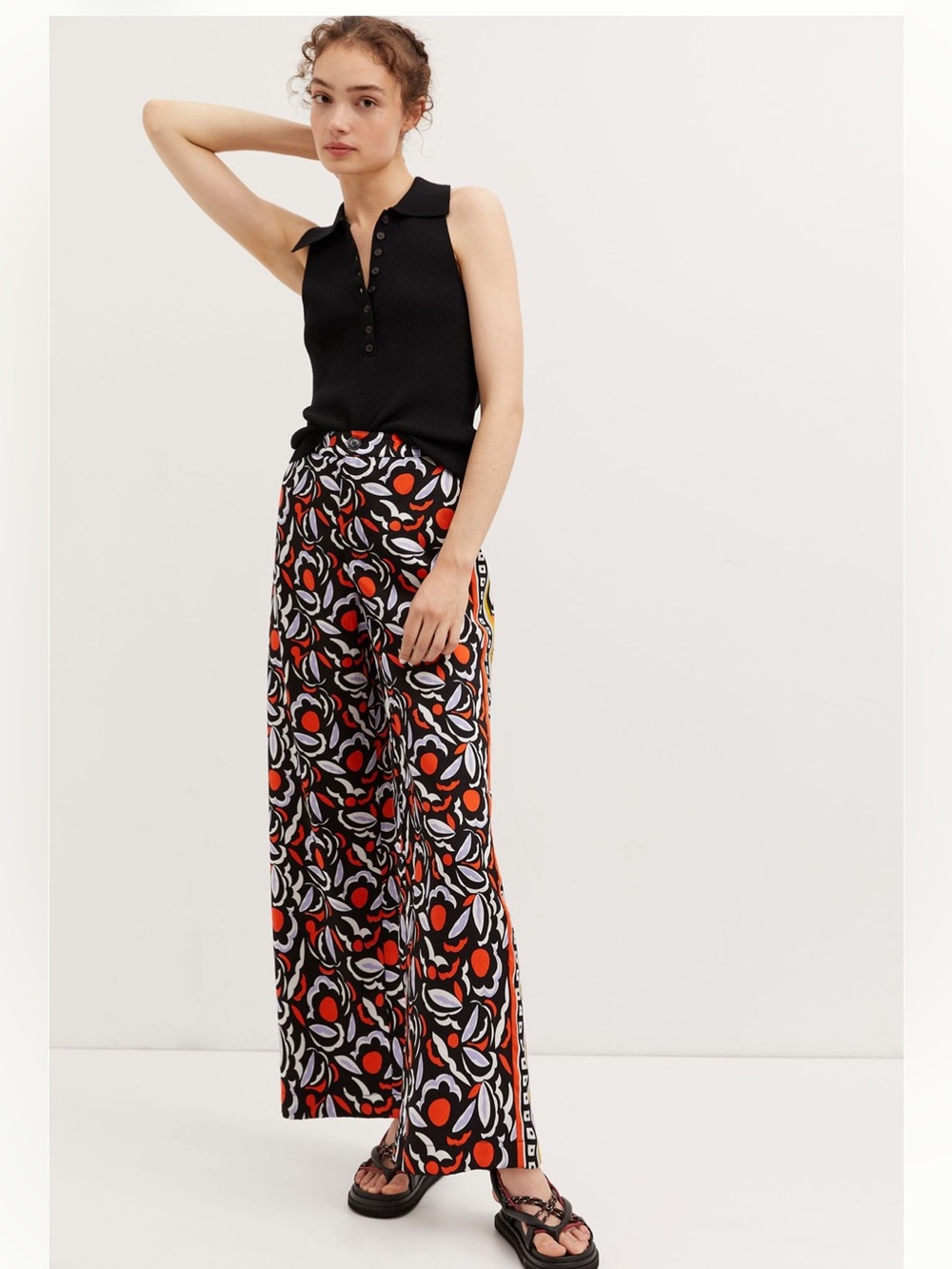 Anthropologie Breezy Straight Printed Pants